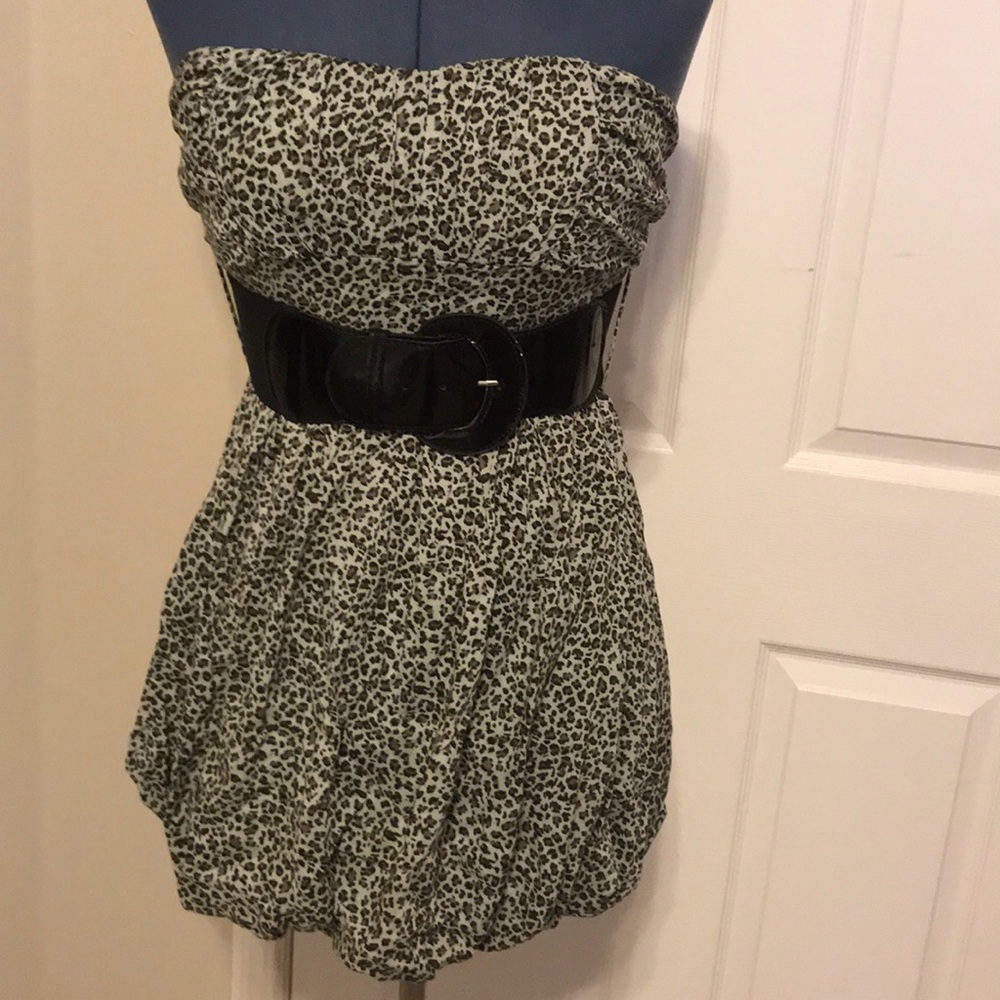 Strapless leopard print dress - sz small